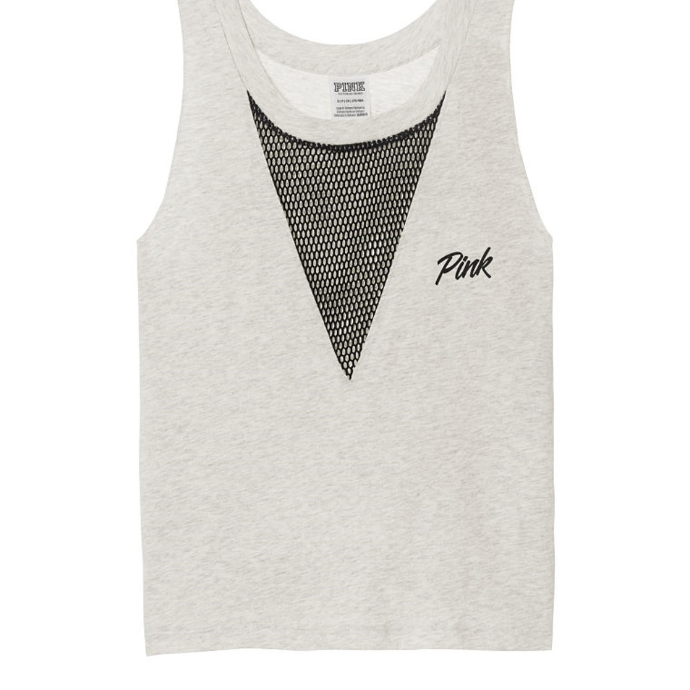 Pink - Choker Mesh Muscle Tank - NWT
